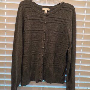 Charter Club Gray Button Up Sweater